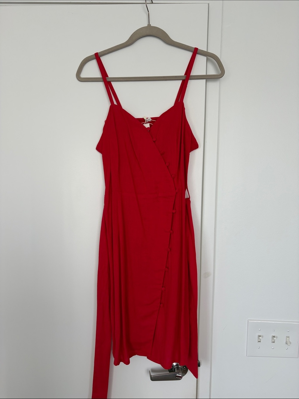 Oysho Red Spaghetti Strap Mini Dress